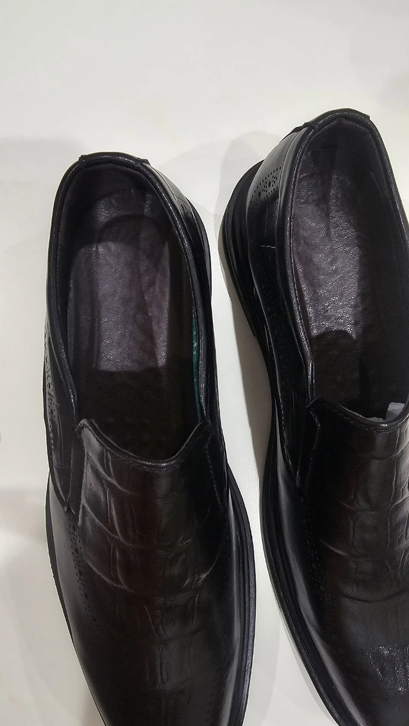 Black Faux Crocodile Leather Loafer Dress Shoes - photo 4
