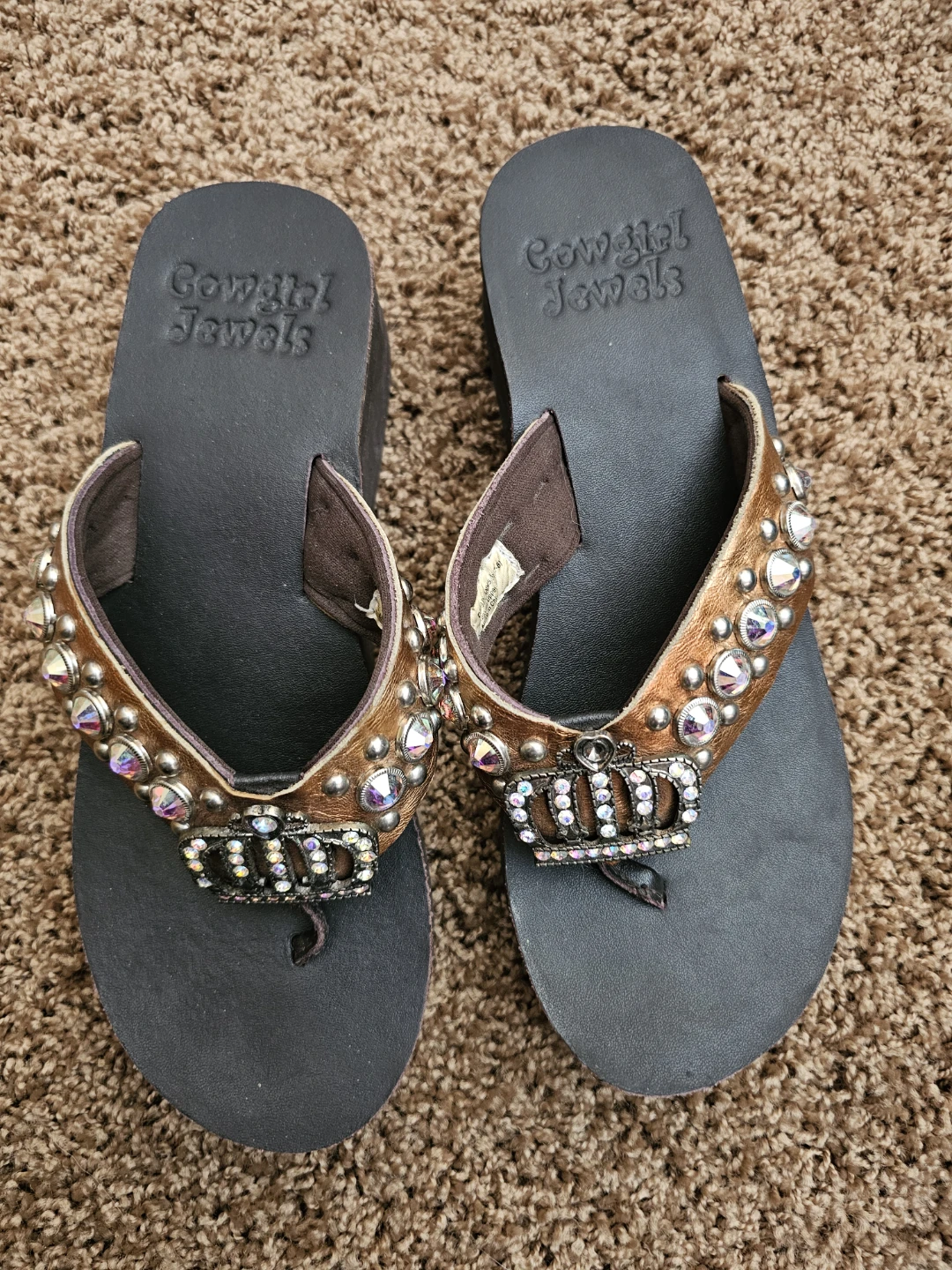 Cowgirl Jewels Embellished Flip Flops