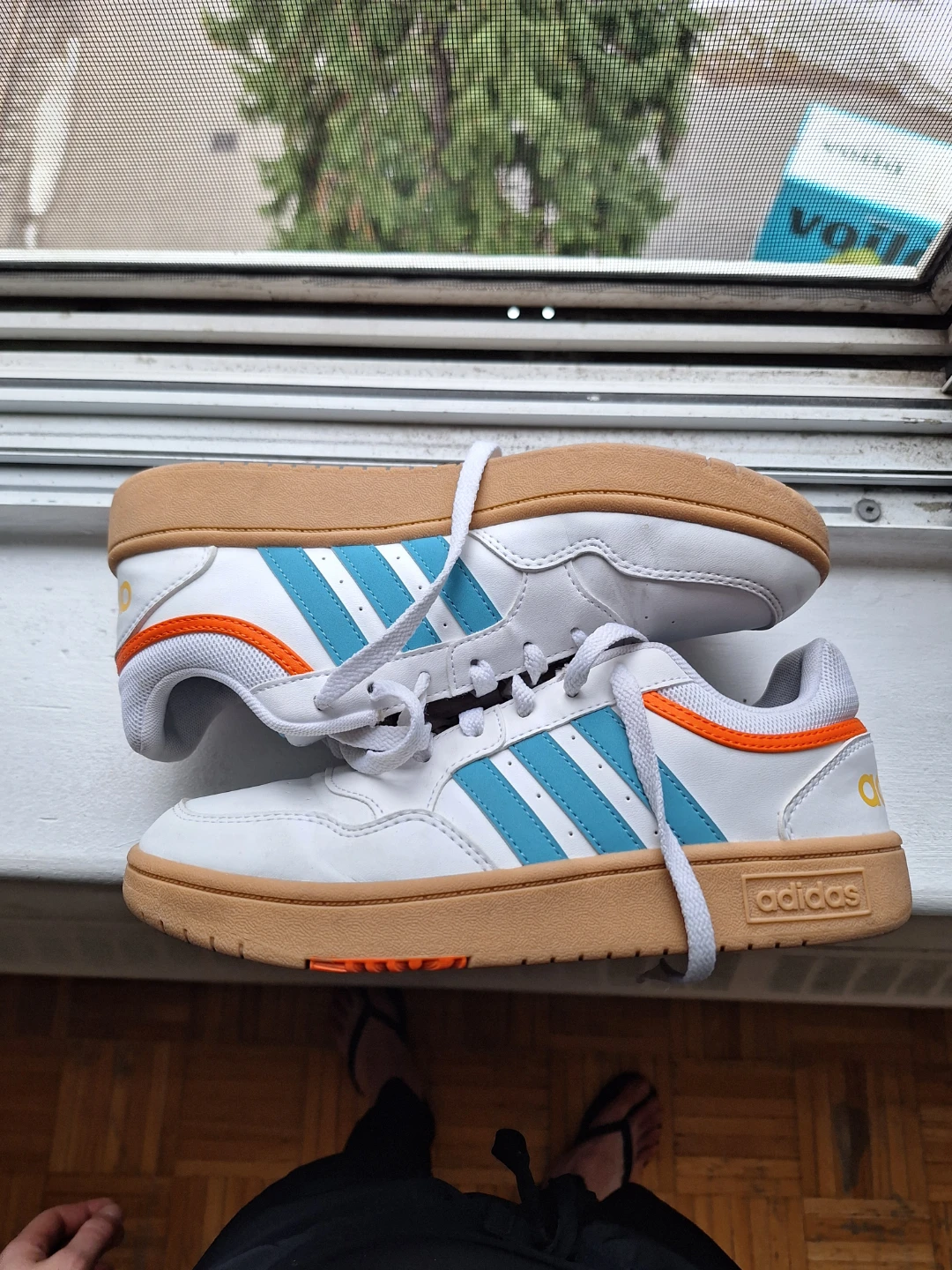 Adidas White/Blue/Orange Sneakers