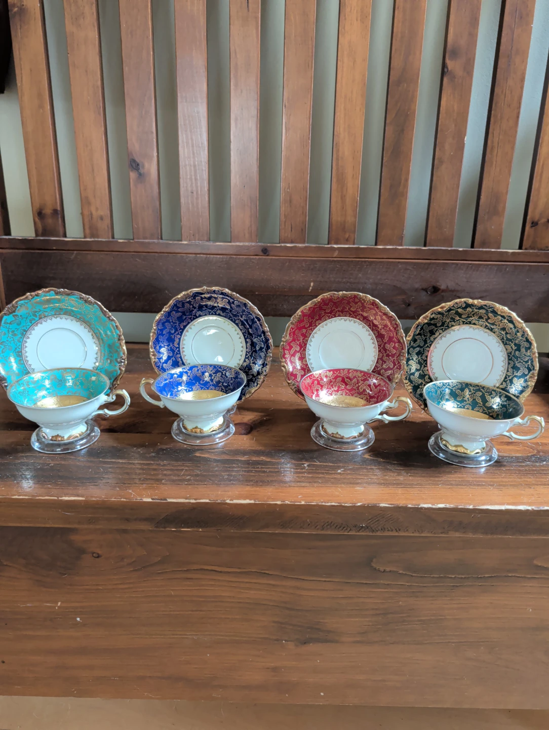 Set of 4 Vintage Teacups and Saucers