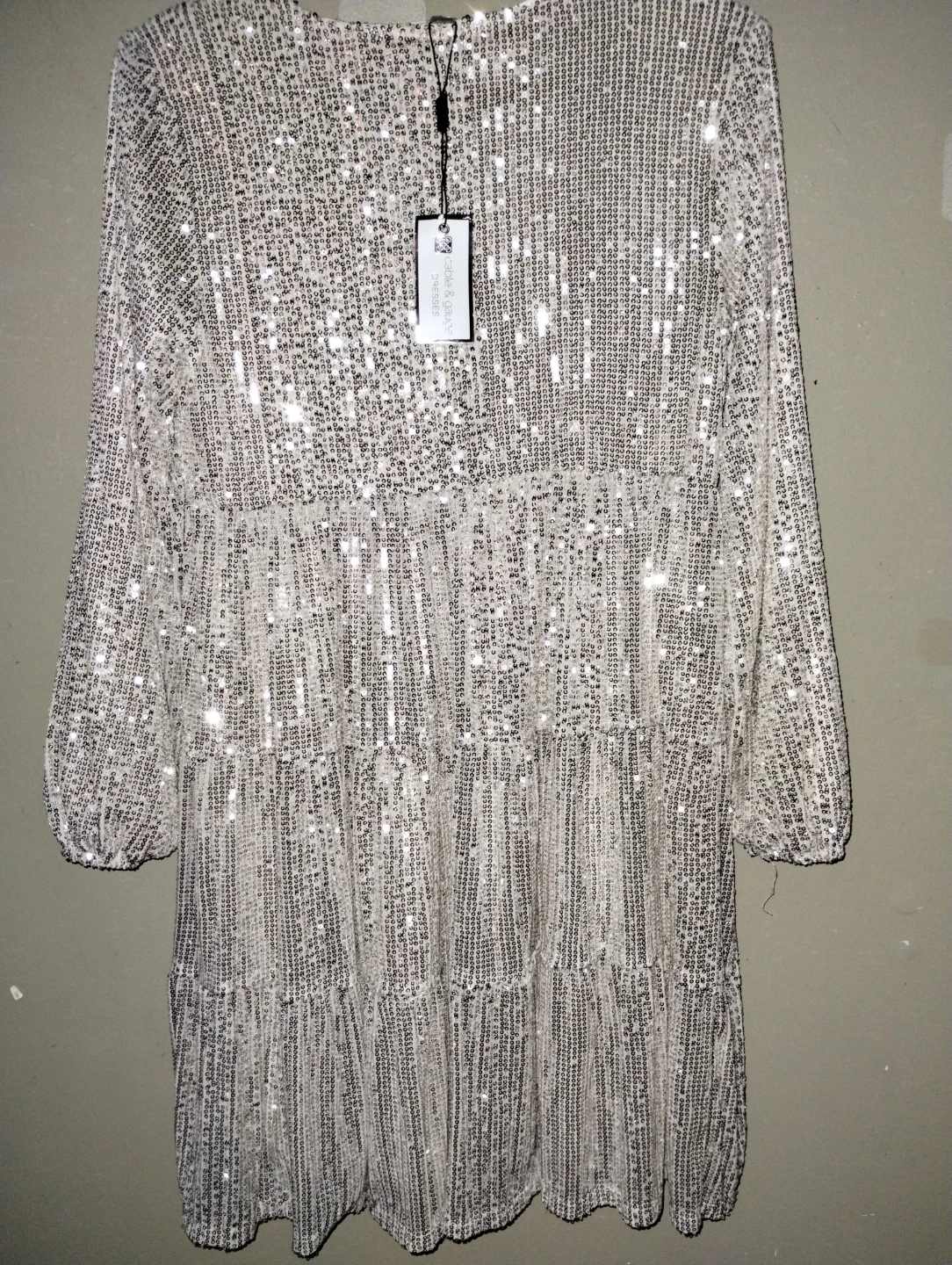 Cable & Gauge Sequin Tiered Mini Dress XS - photo 3