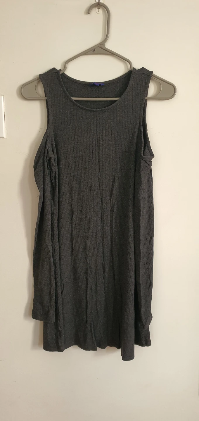 Ribbed Cold-Shoulder Fit & Flare Dress - photo 2