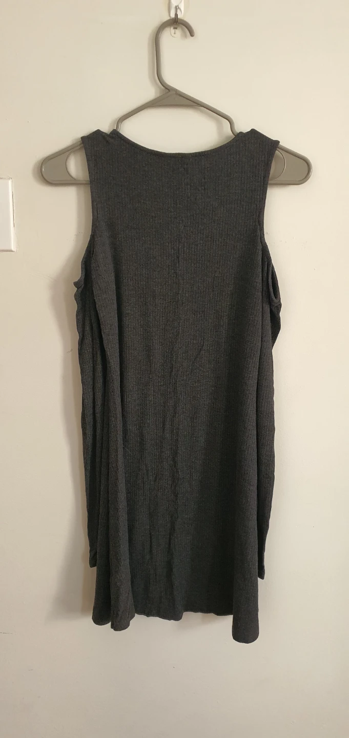 Ribbed Cold-Shoulder Fit & Flare Dress - photo 3