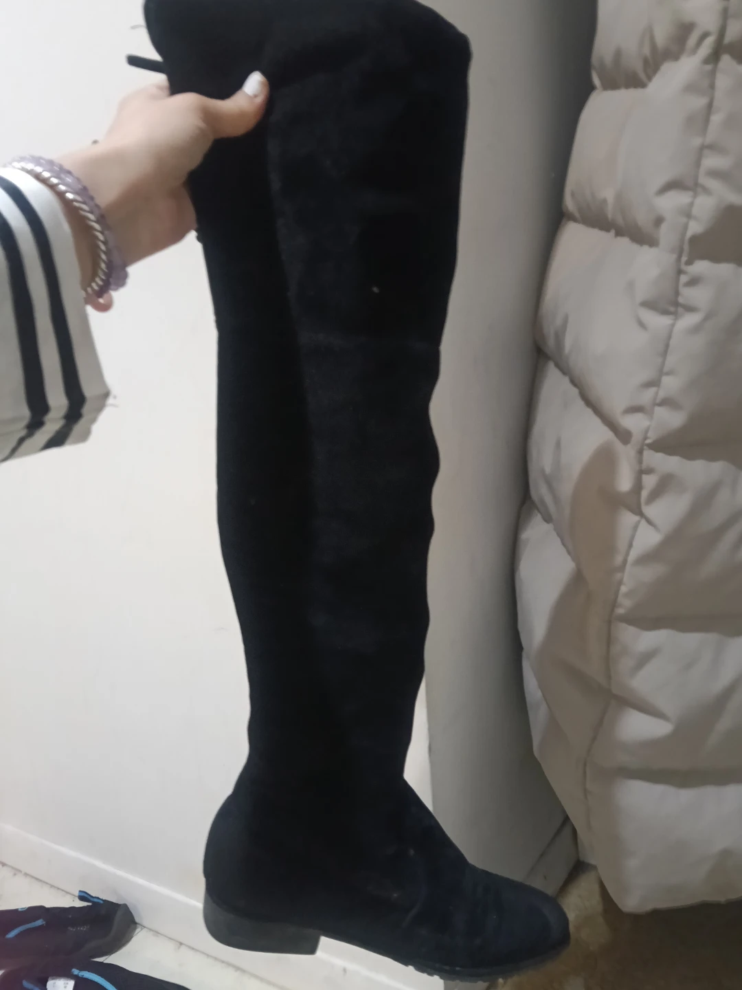 Black Over-the-Knee Boots - Size 240