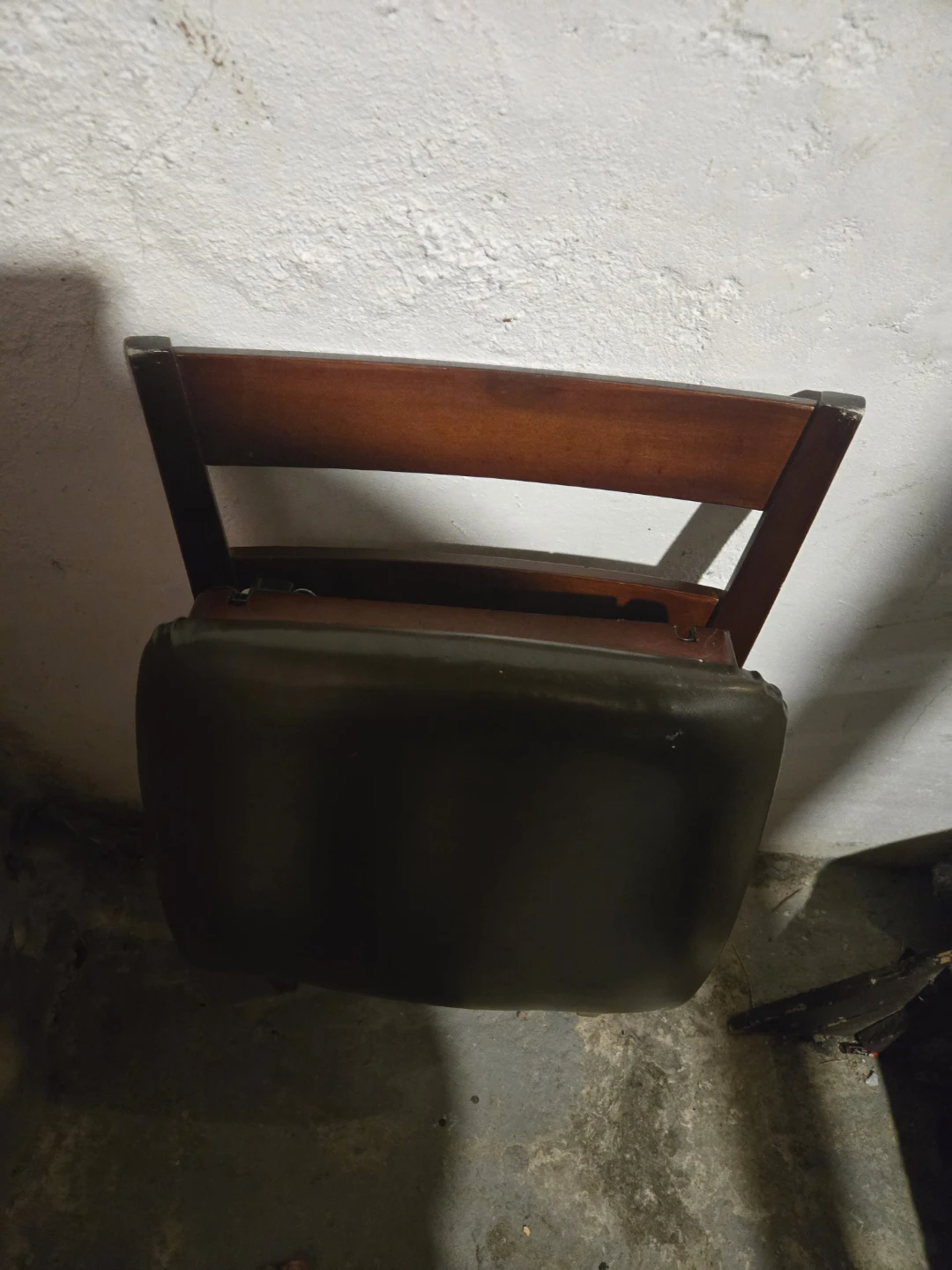 Wooden Dining Chair with Dark Upholstered Seat - photo 2