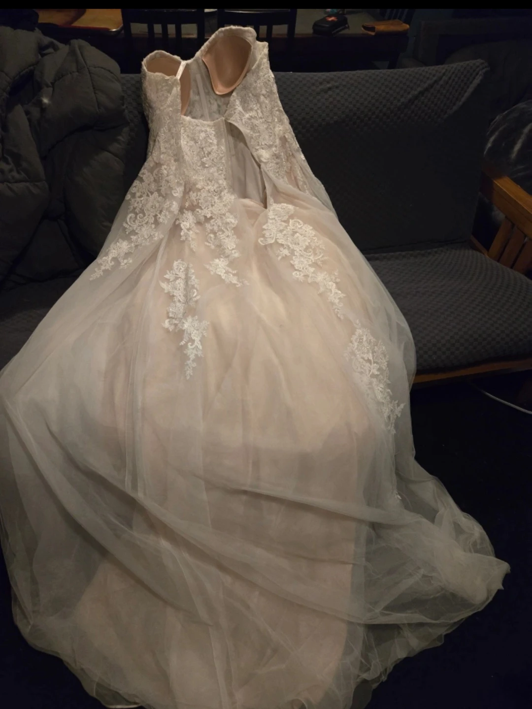 Strapless Lace Wedding Dress - photo 3