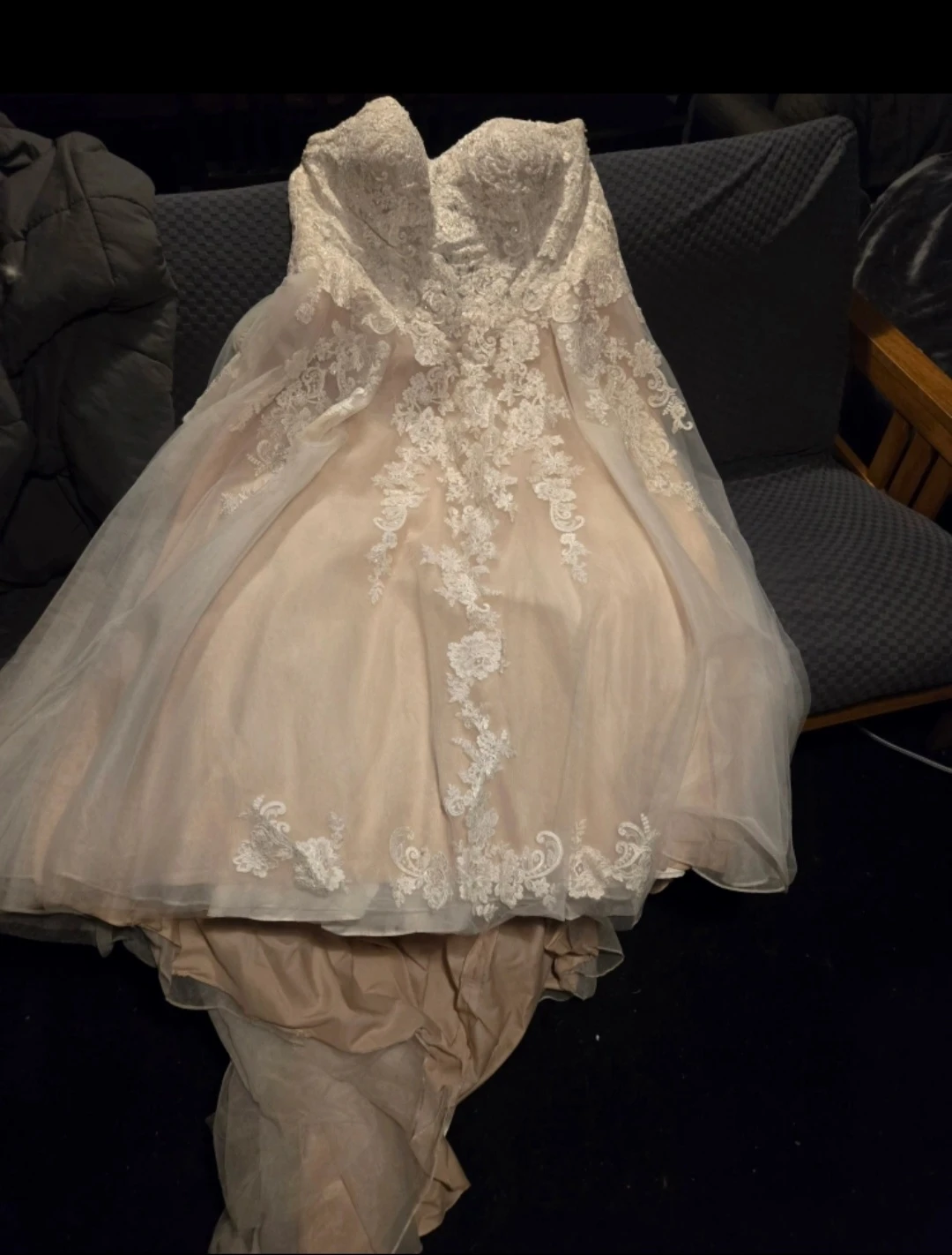 Strapless Lace Wedding Dress - photo 4