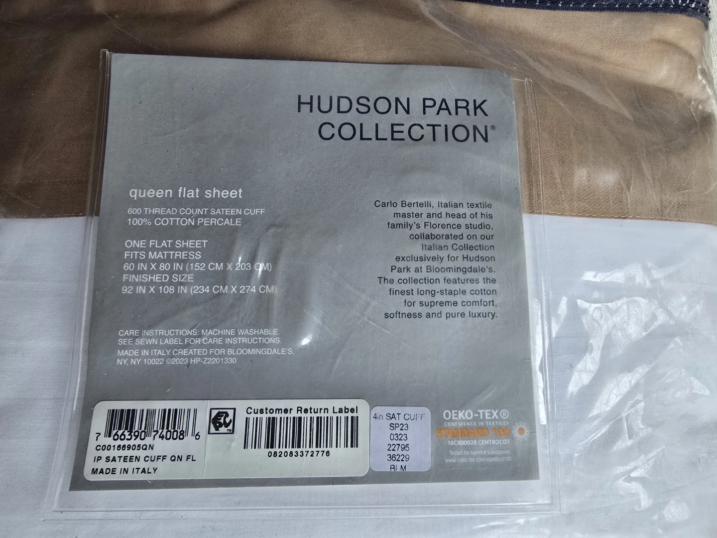 Hudson Park Collection Queen Flat Sheet - Italian Percale - photo 4