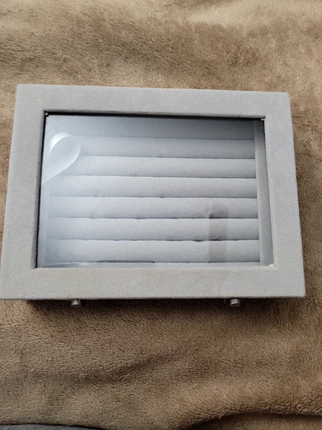 Grey Velvet Jewelry Organizer Box🧡 declutter