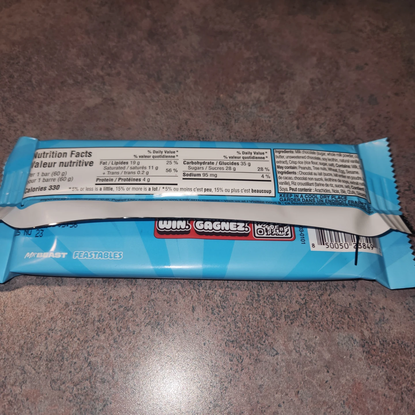 MrBeast Feasters Milk Crunch Chocolate Bar 60g - photo 2