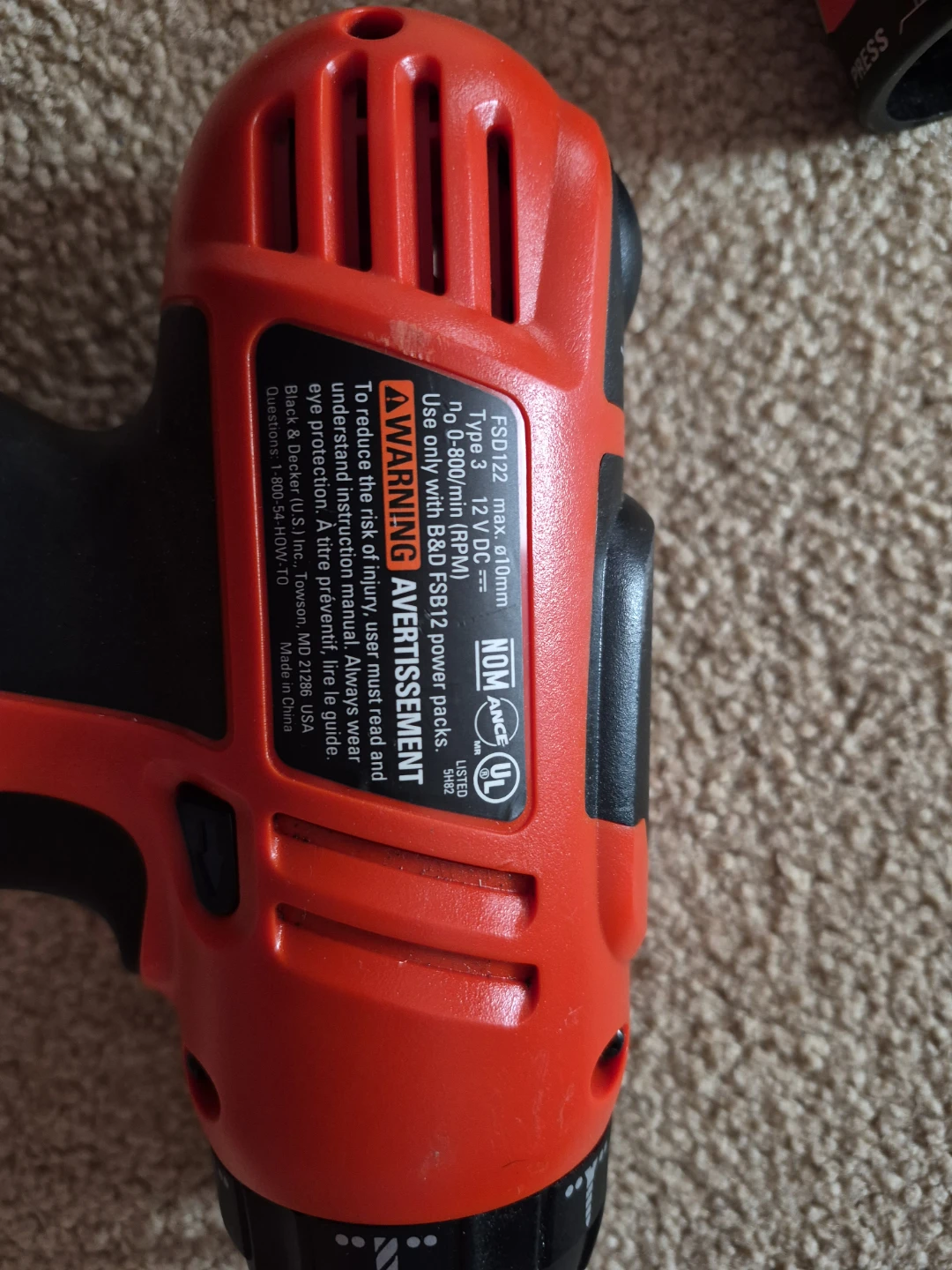 Black & Decker Firestorm 12V Cordless Drill - photo 4
