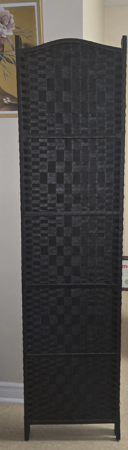 Dark Brown Woven Room Divider Screen - photo 2