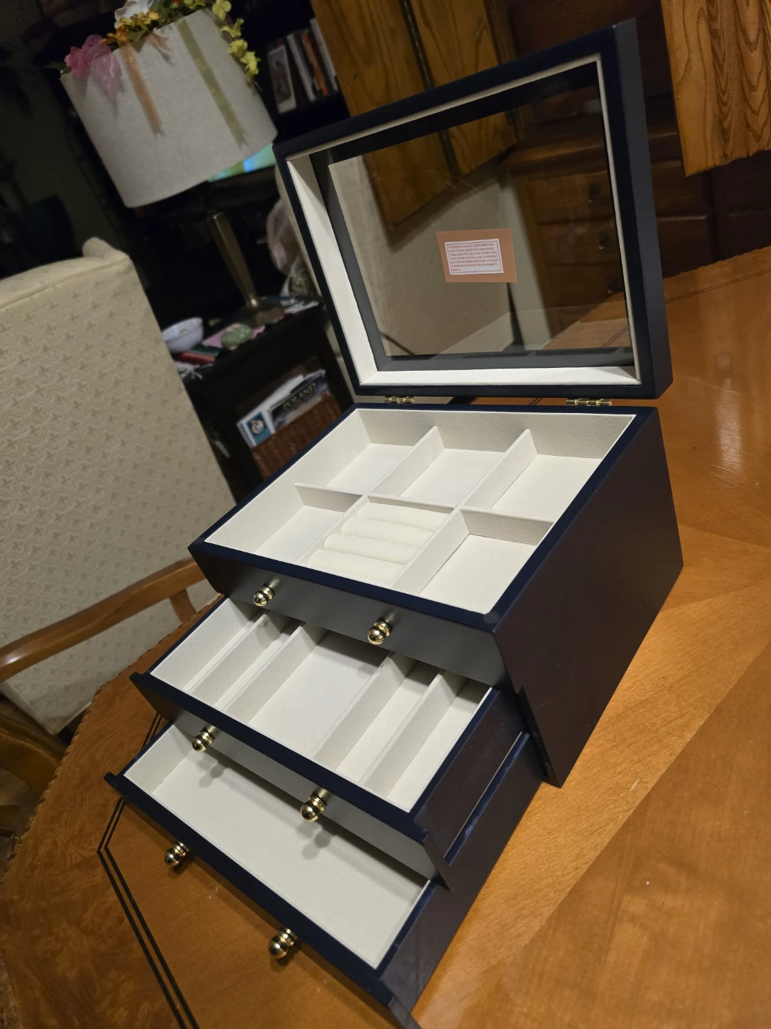 Elegant and high quality Jewelry Box with Glass Top 🧡 - photo 2
