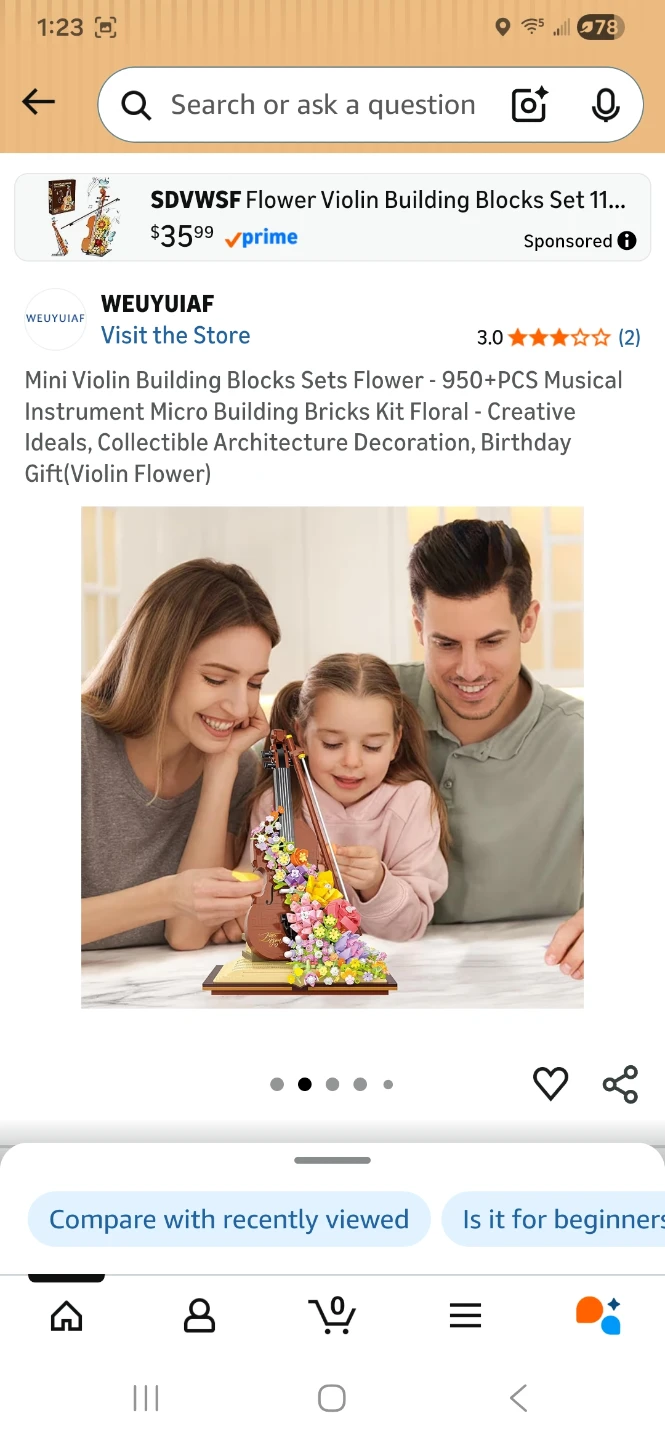 SDVWSF Mini Violin Flower Building Blocks Set - photo 2