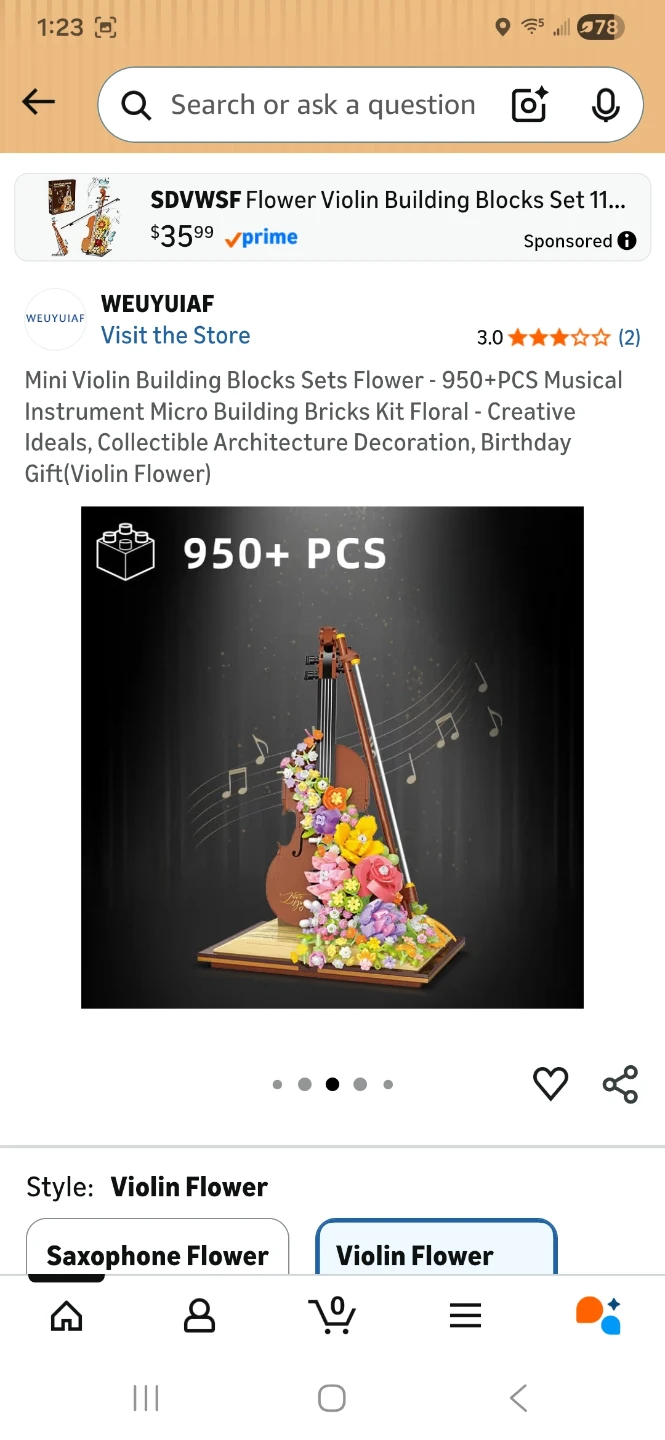 SDVWSF Mini Violin Flower Building Blocks Set - photo 4