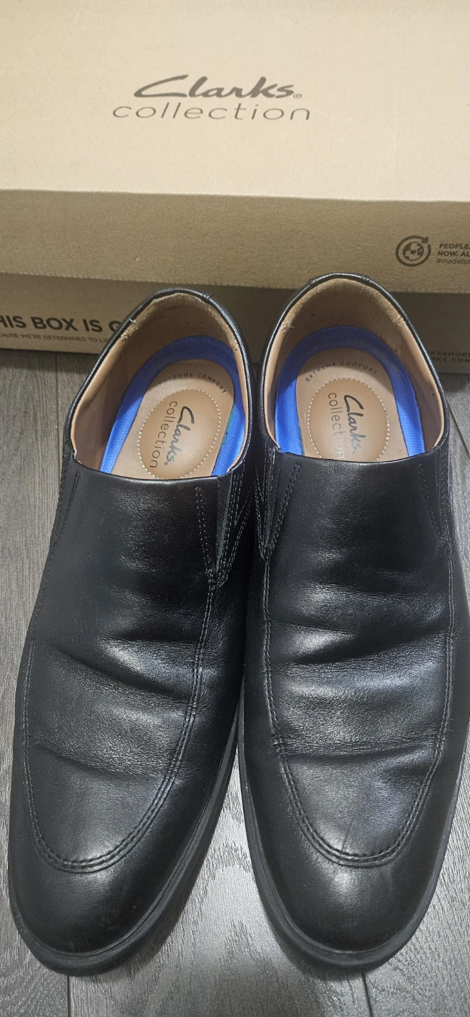 Clarks Collection Black Leather Loafers Men's