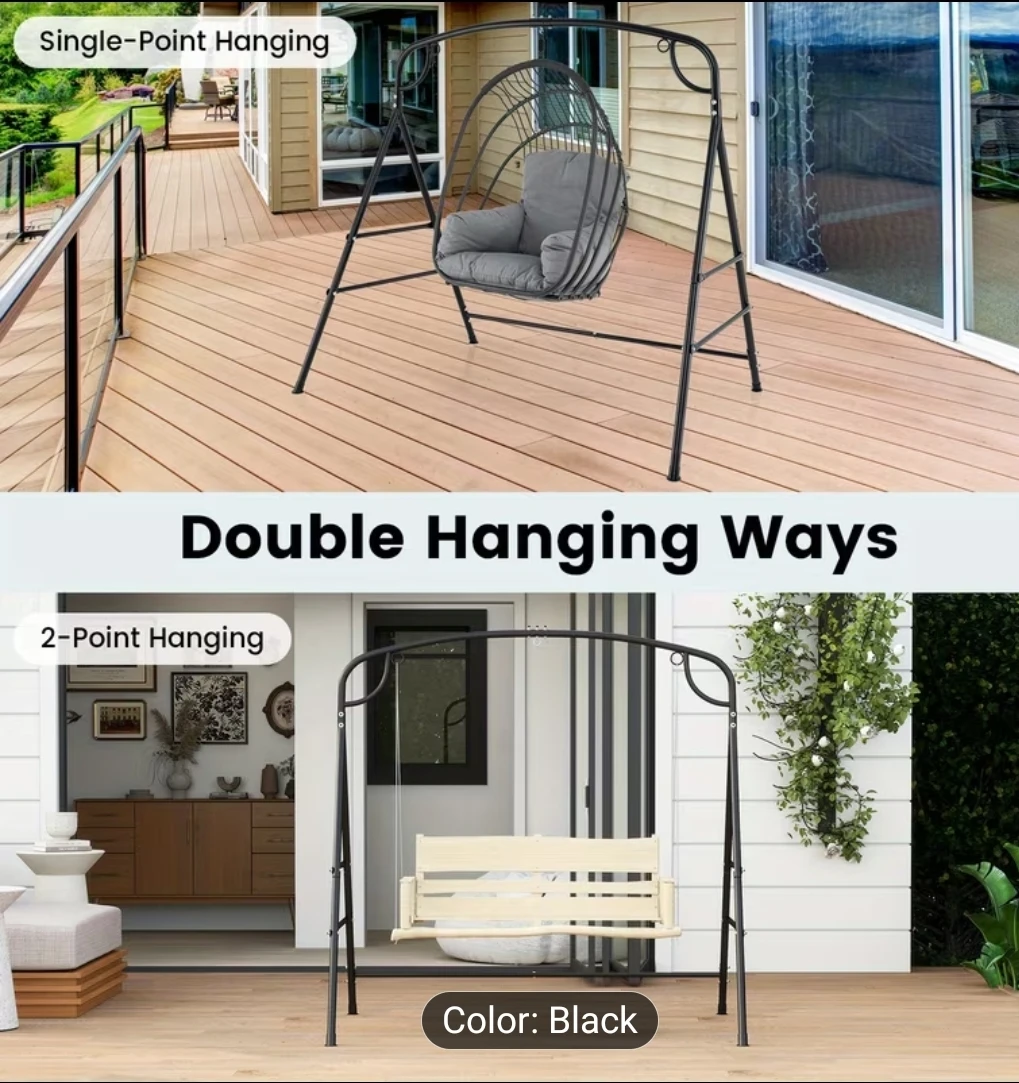 Black Hanging Swing Stand - 600 lbs Max Load - photo 5