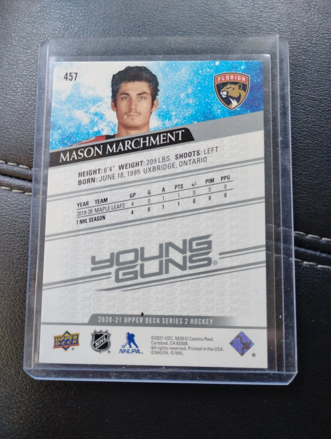 🥕2020-21 Upper Deck Series 2 Mason Marchment Young Guns Card - photo 2