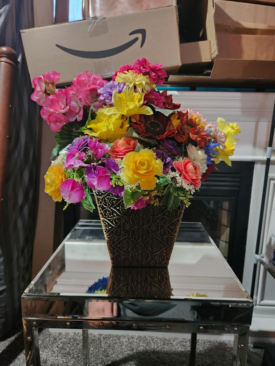 Artificial Floral Arrangement in Decorative Vase