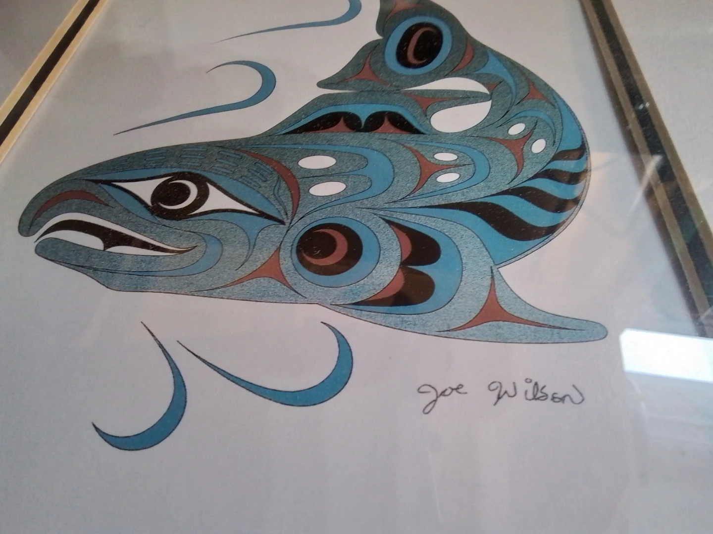 Joe Wilson Signed Spawning Salmon Art 11x13.5" - photo 4