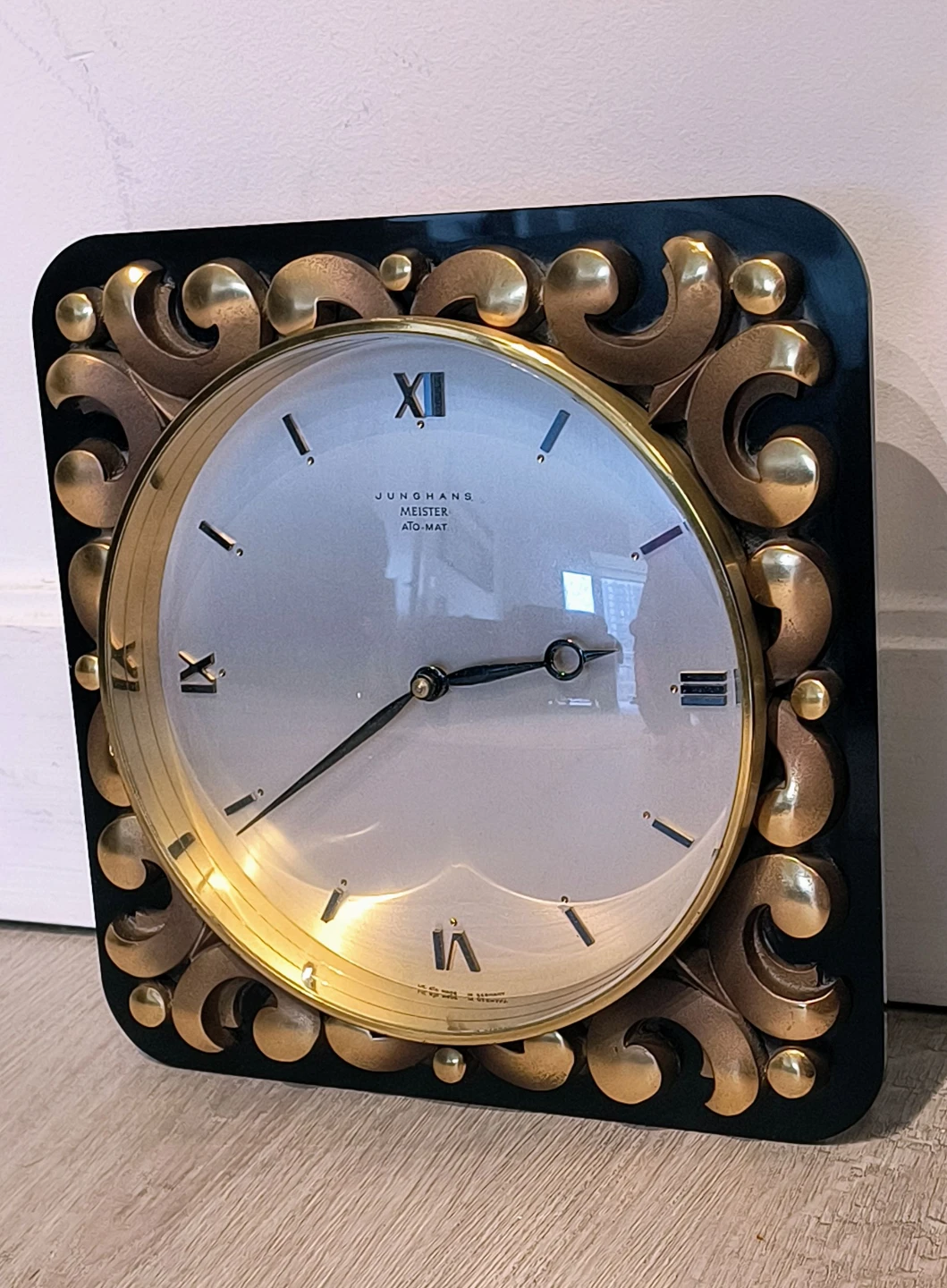 1960s Junghans Meister ATO-MAT Brass Wall Clock (Vintage) - photo 3
