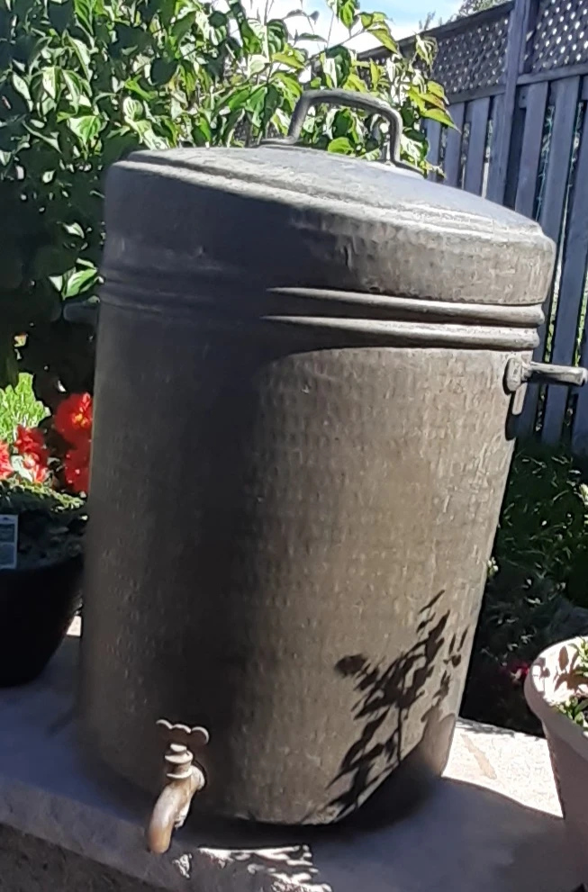 Large Antique Copper Water Dispenser with Spigot