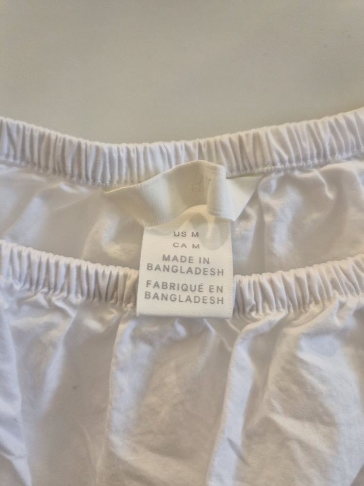 White H&M Puff Sleeve Square Neck Top - Medium - photo 4