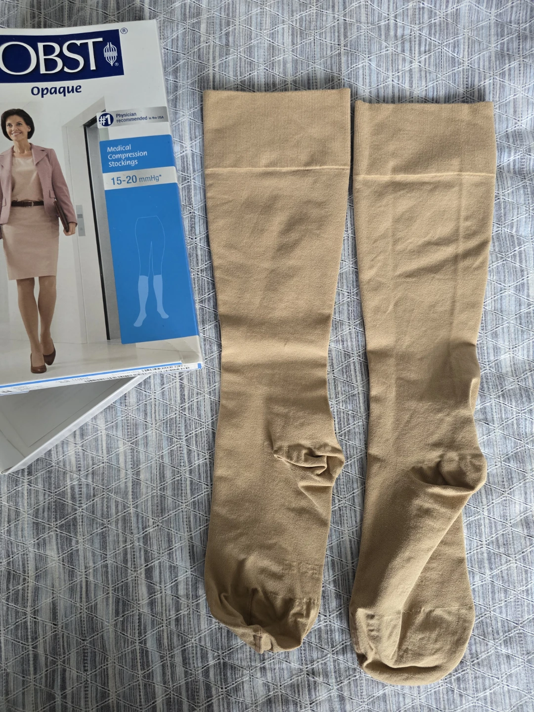 🥕New JOBST Opaque Knee High Compression Stockings Natural Small - photo 3