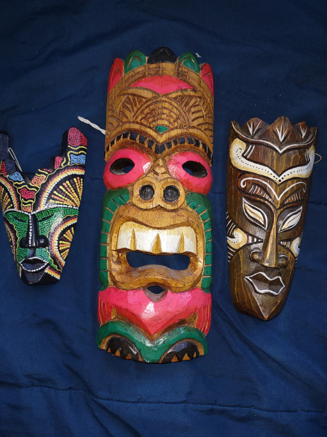 Set of 3 Decorative Wooden Masks - photo 2
