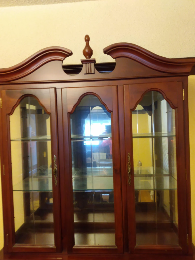Cherry China Cabinet with Glass Doors - Pickup only