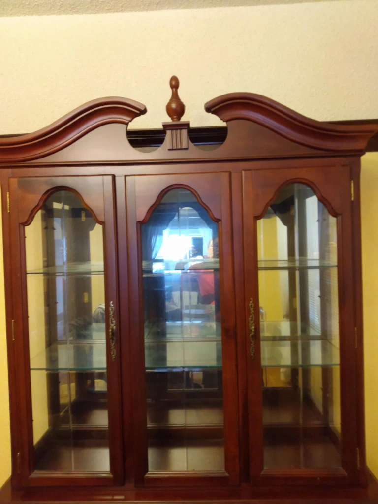 Cherry China Cabinet with Glass Doors - Pickup only - photo 2