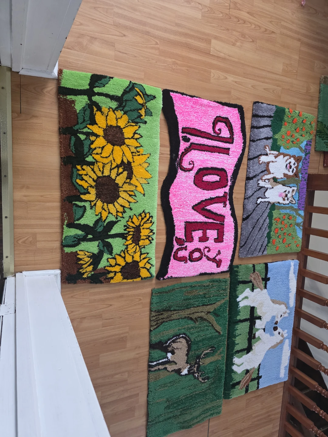 Handmade Sunflower Tufted Rug