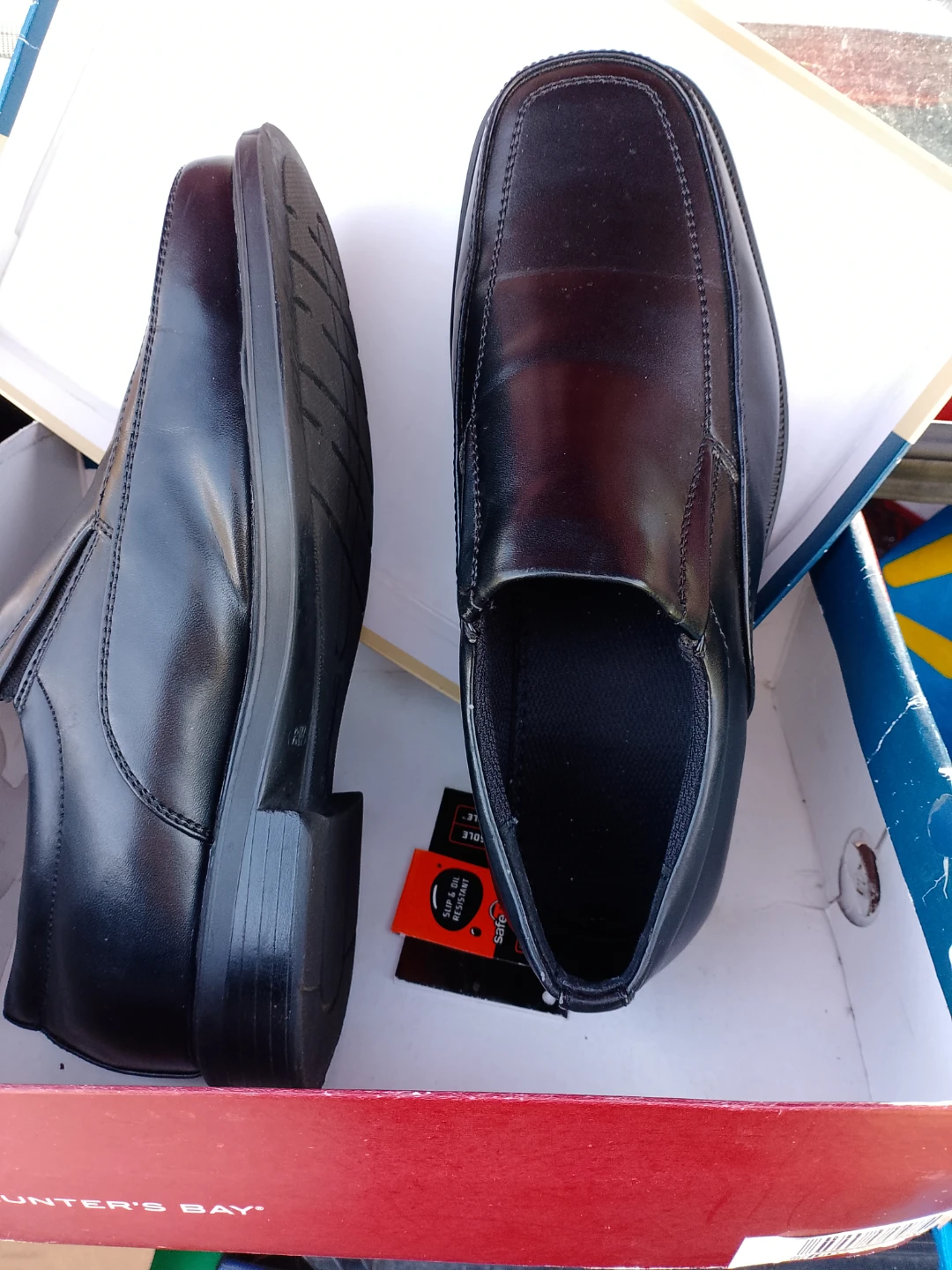 Hunter's Bay Men's Black Slip-On Shoes Size 8