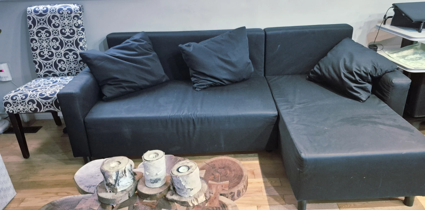 Black Sectional Sofa with storage and chaise - photo 5
