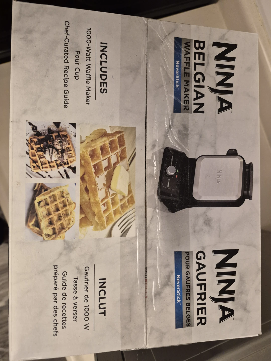 Brand New Ninja Belgian Waffle Maker NeverStick with pour cup - photo 2