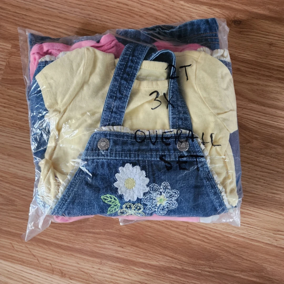 2T Toddler Girl Overall & Shirt Set lot - photo 2