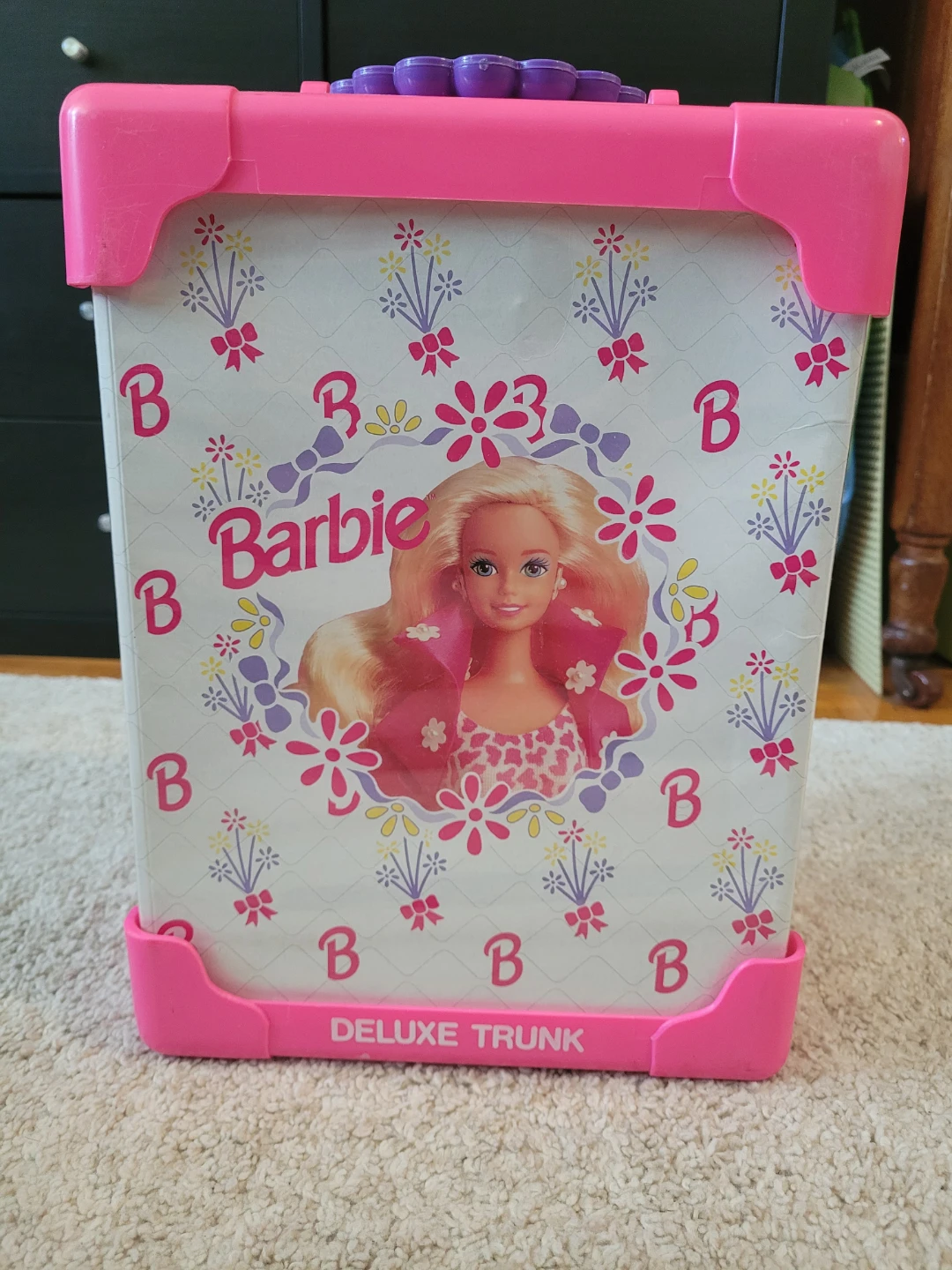 Vintage Mattel Barbie Deluxe doll trunk carry case 1991