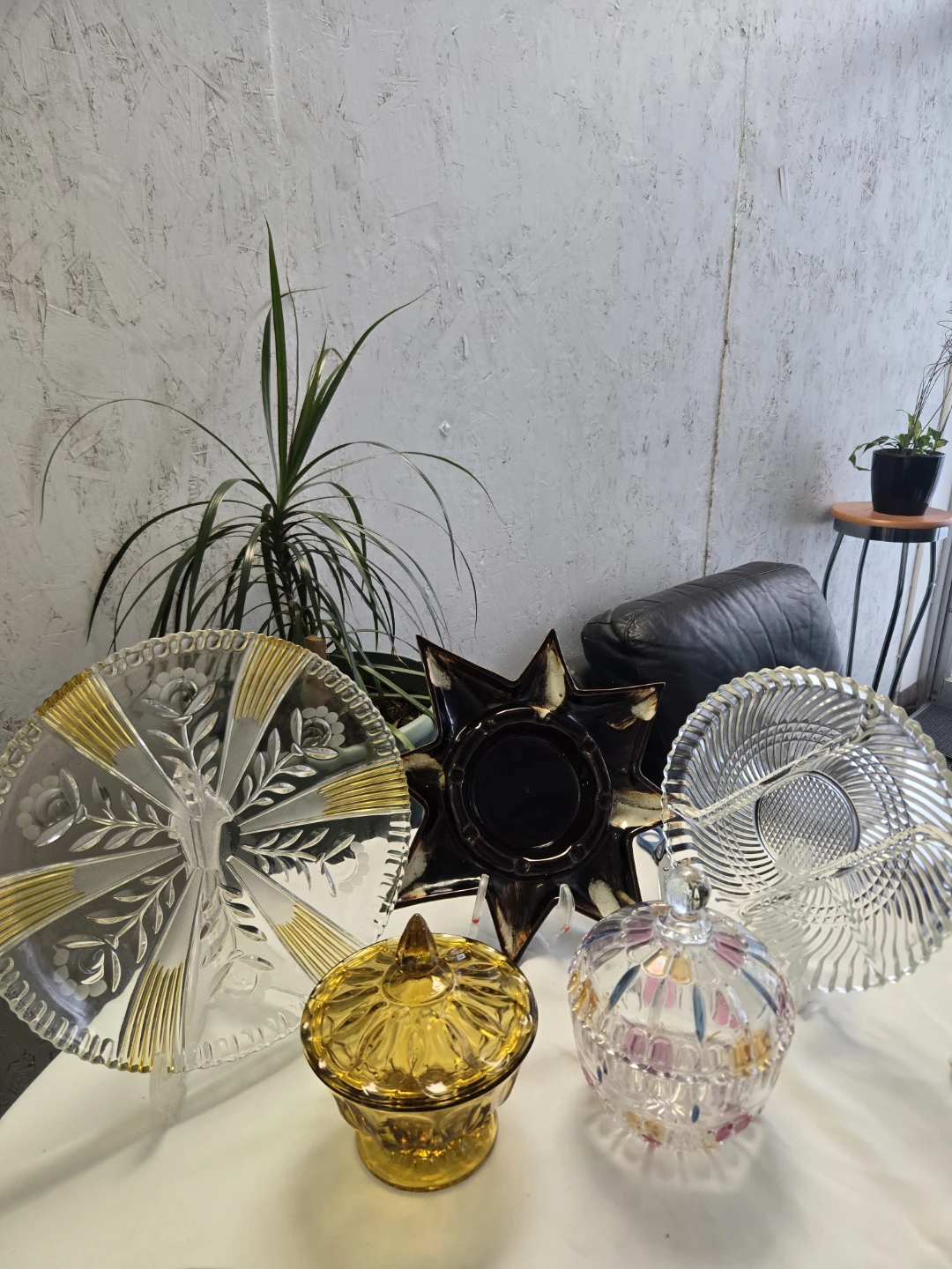 Assorted Vintage Glass Serving Dishes and Candy Bowls