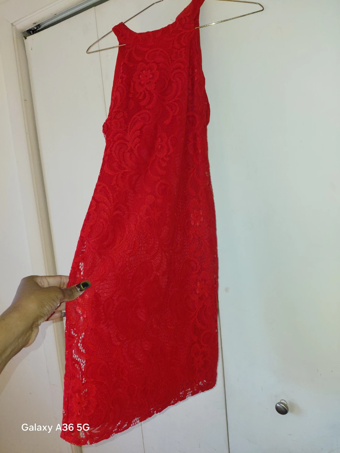 Red Lace Halter Dress - photo 2