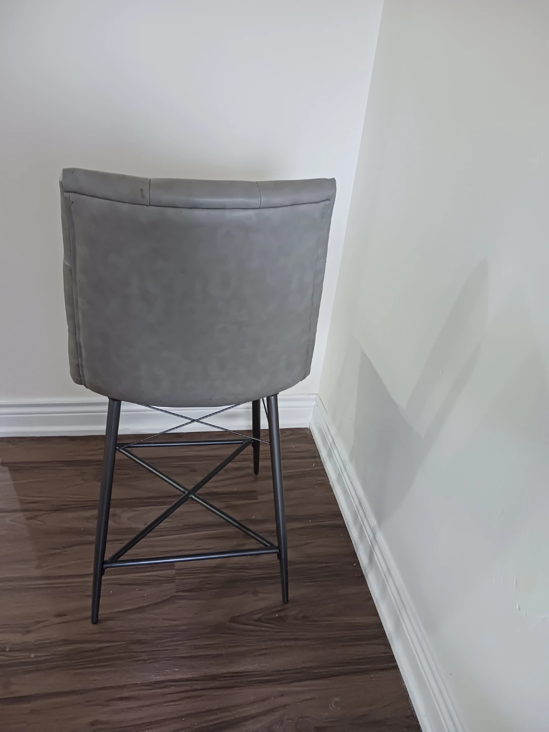 Grey Faux Leather Bar Stool - photo 3