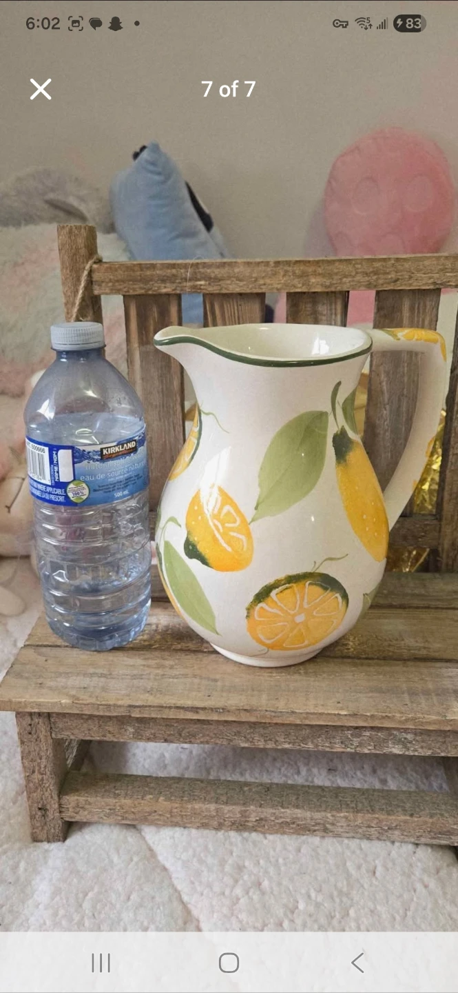 Hand Painted Lemon Pitcher Made in Portugal - photo 3