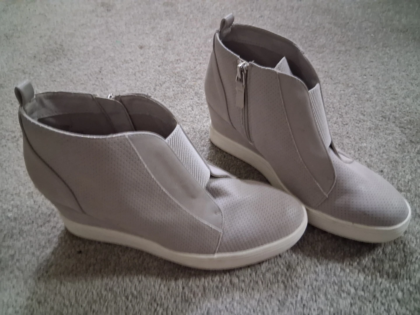Grey Wedge Sneakers