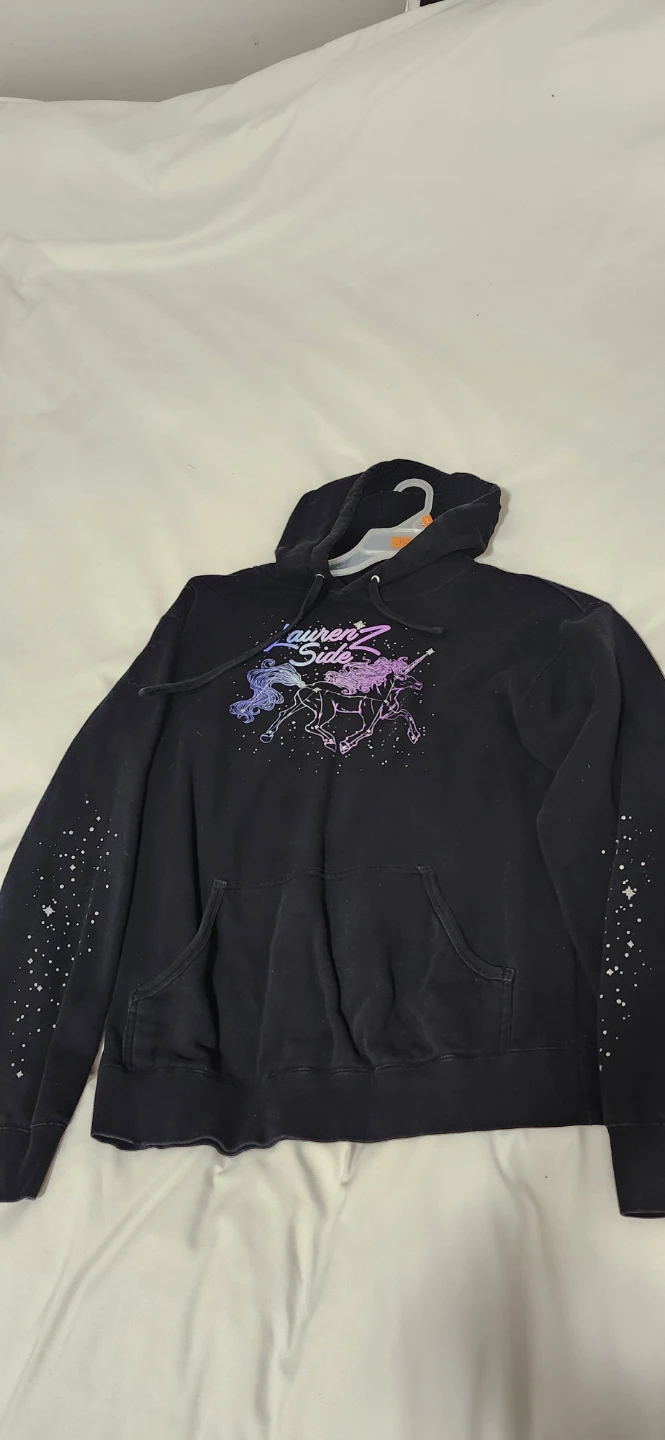 Black Hoodie with Unicorn Graphic