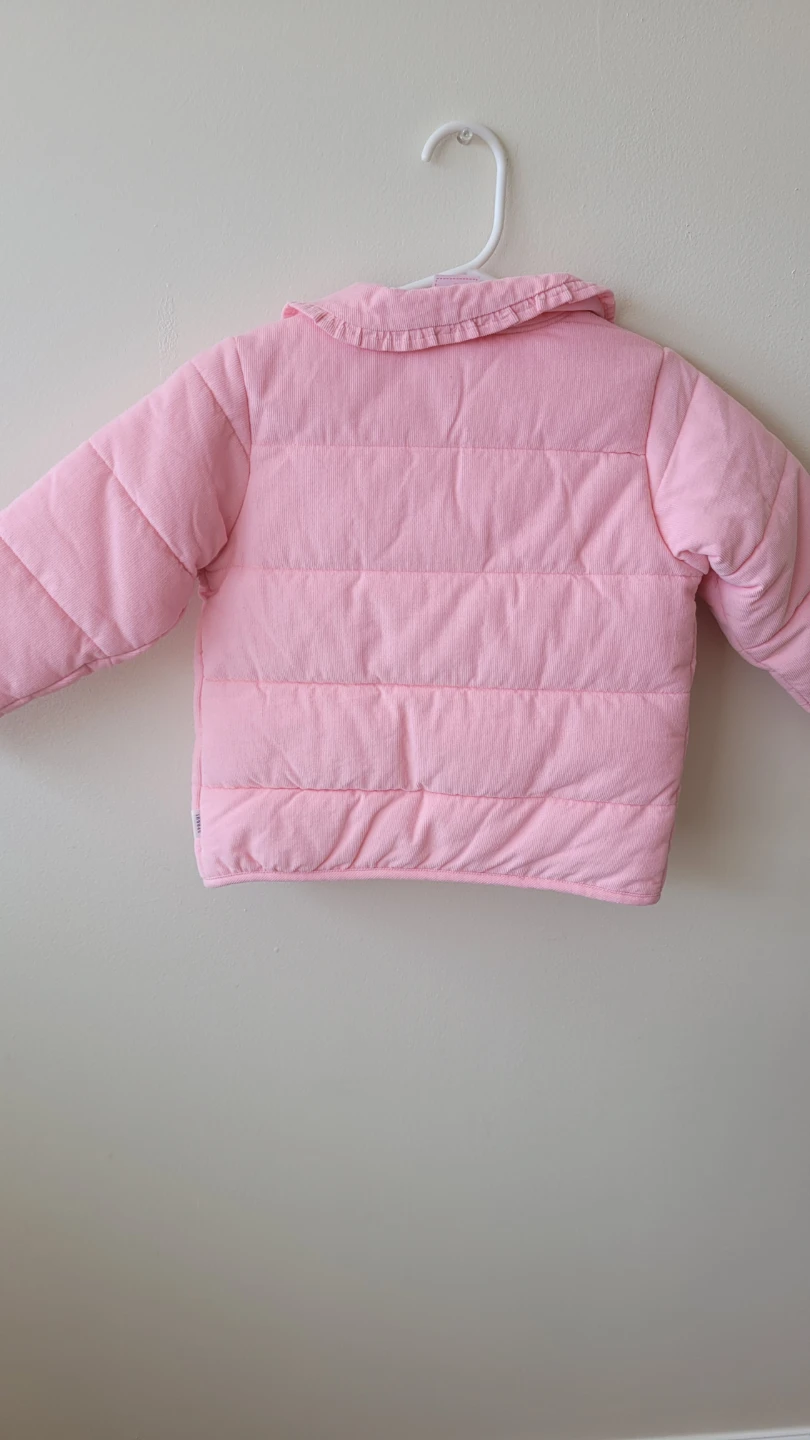 Sprout Pink Corduroy Puffer Jacket - Size 2 - photo 2