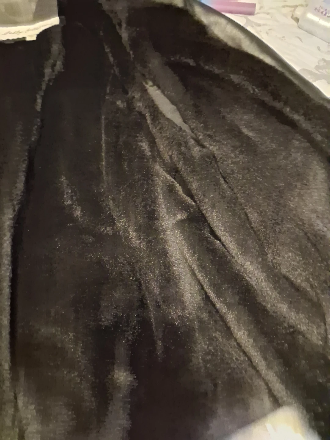 Black Faux Leather Jacket with Knit Sleeves - photo 4