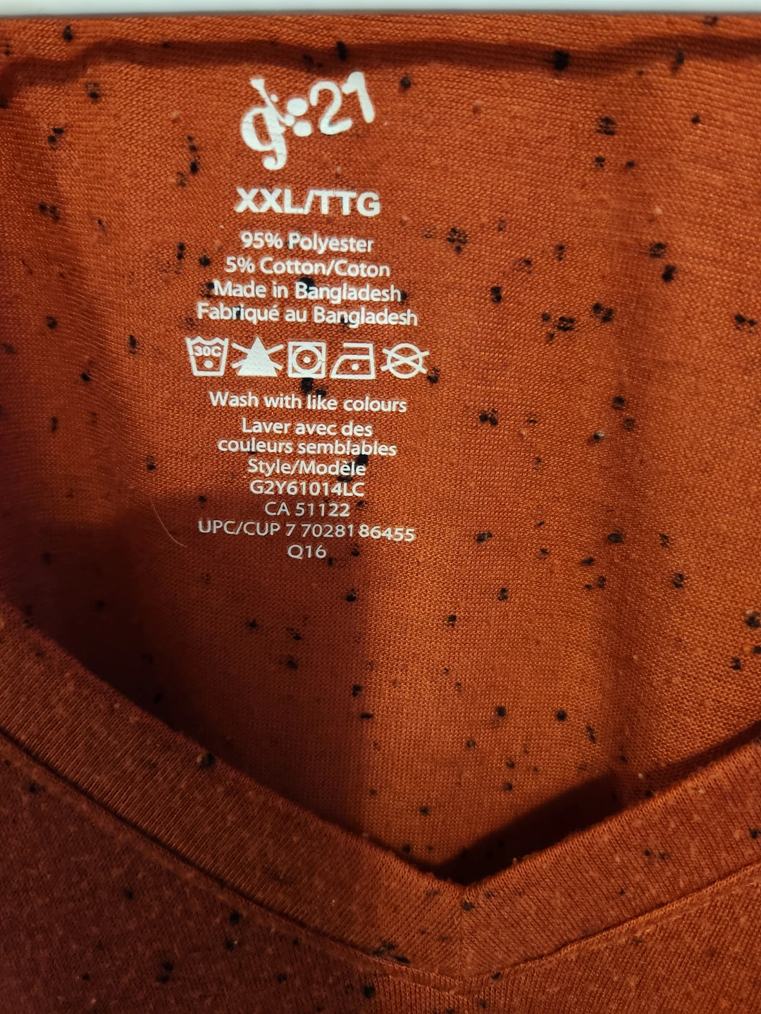 d;21 Orange Speckled V-Neck T-Shirt - XXL - photo 3