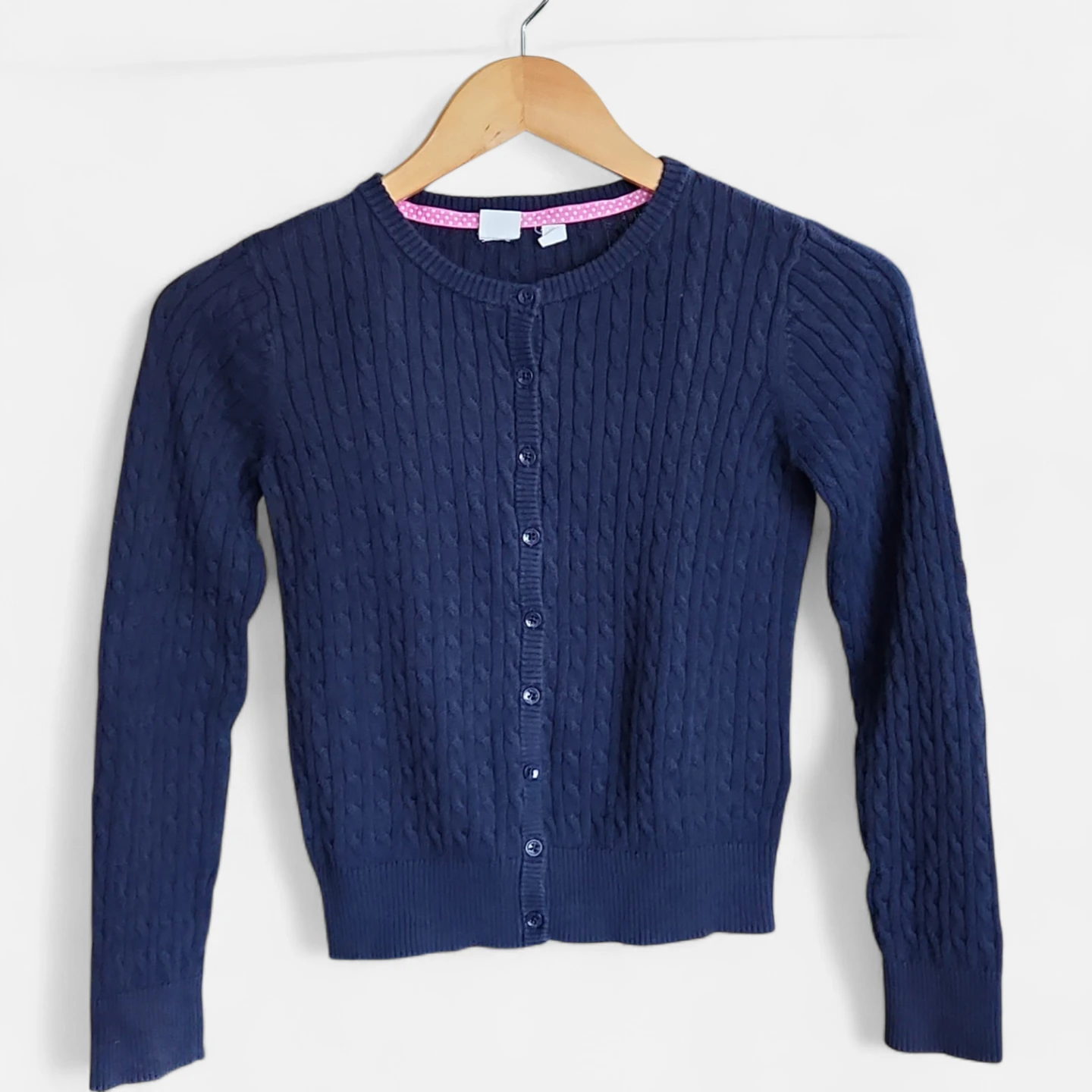 Gap Kids Uniform Cable Knit Cardigan Sweater XL Navy Blue - photo 2