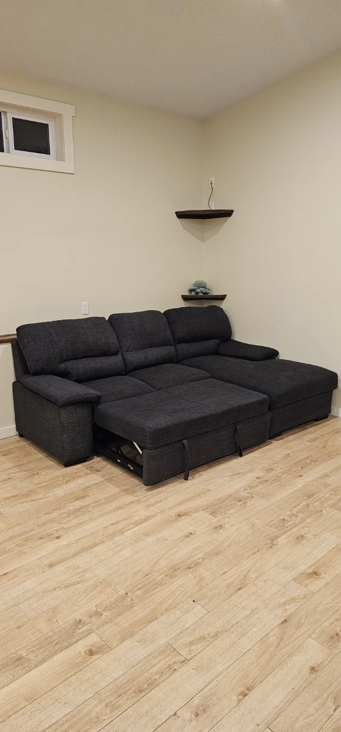 Dark Grey Sectional Sofa with Sleeper Function - photo 2
