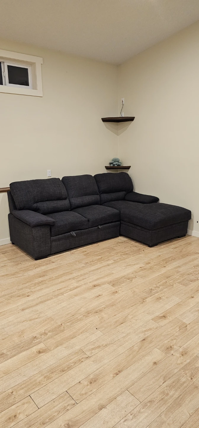 Dark Grey Sectional Sofa with Sleeper Function - photo 4