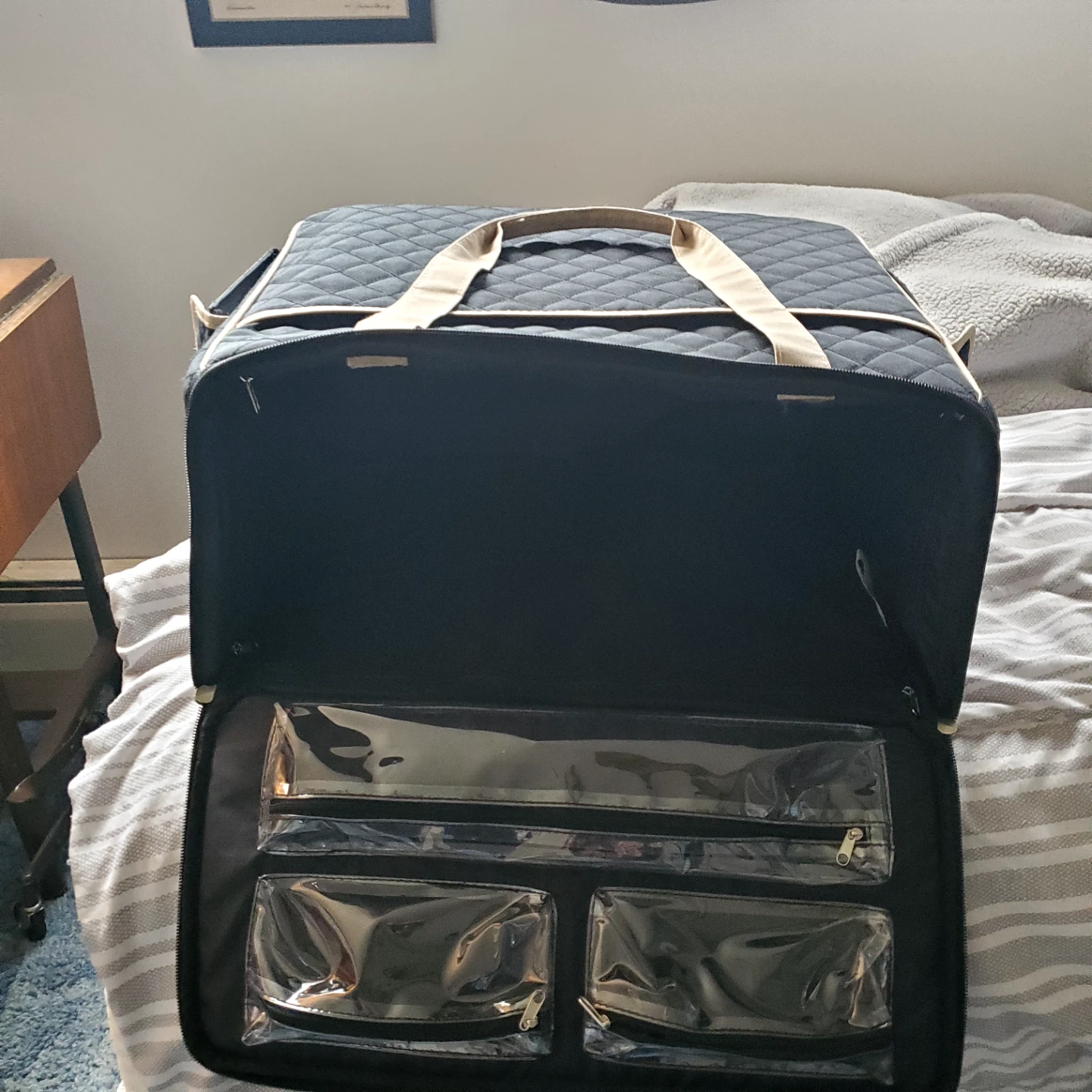 Black Rolling Craft Bag with Multiple Compartments - photo 5